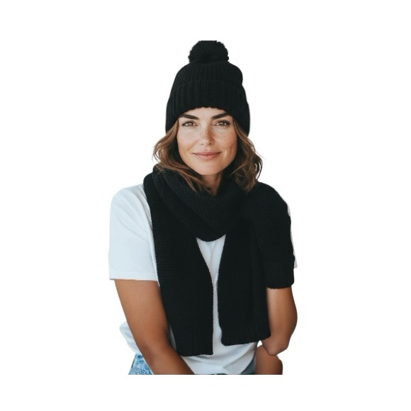 Time And Tru Honeycomb Knit Beanie, Scarf And Gloves Gift Set - Picture 13 of 13